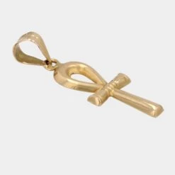 Unknown Modern 18 Karat Yellow Gold Egyptian Cross Pendant -Mode Bijouterie Magasin CVP63 05 master