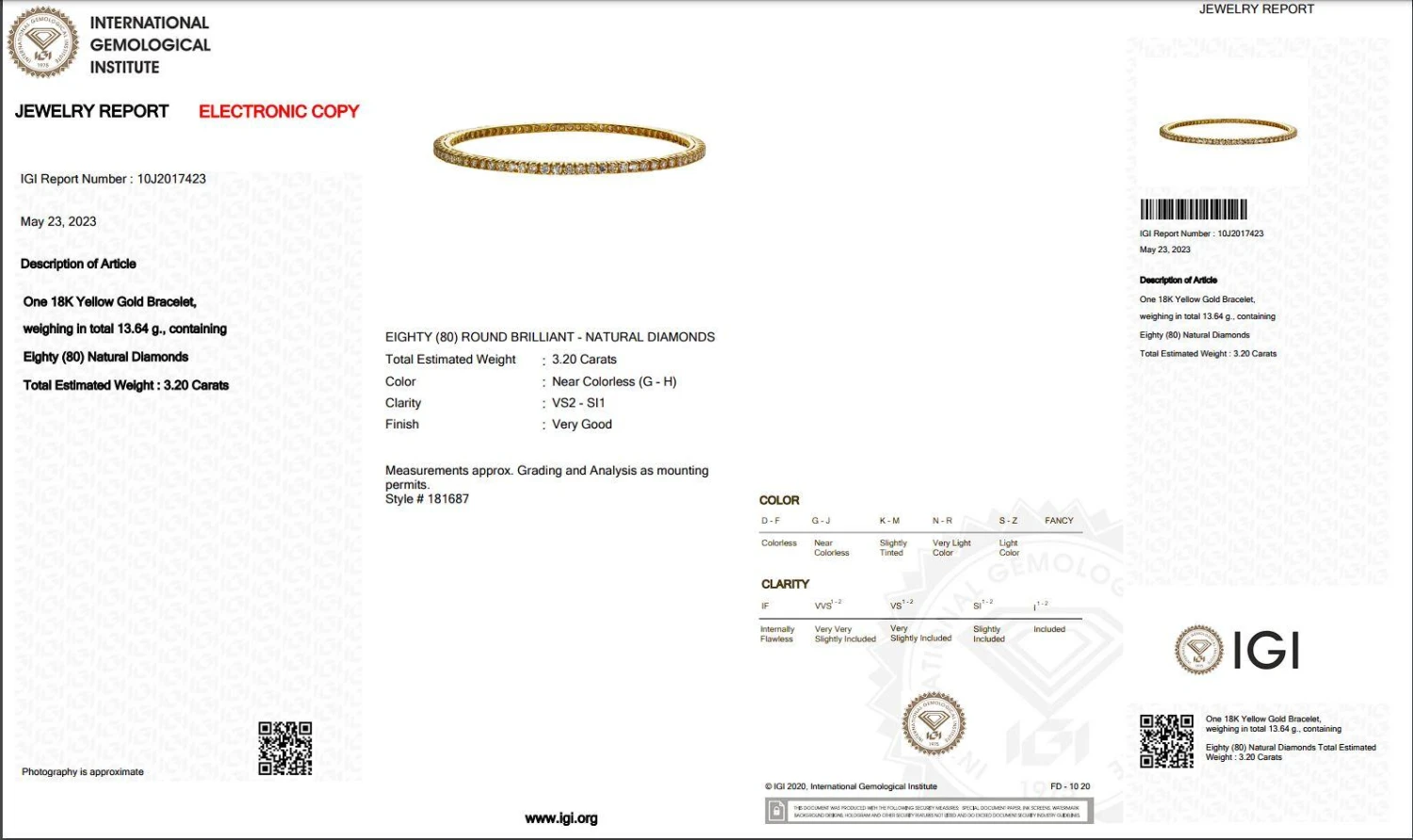 Marvelous 18k Yellow Gold Bangle W/ 3.2 Carat Natural Diamonds IGI Certificate 4 Marvelous 18k Yellow Gold Bangle W/ 3.2 Carat Natural Diamonds IGI Certificate – Image 2