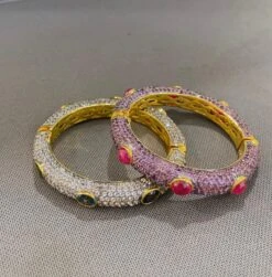 “Capri” Red Ruby & Purple Amethyst Bangle Set In 22k Gold & Silver -Mode Bijouterie Magasin D8408DE2 304F 486A B035 8C166C440E14 master
