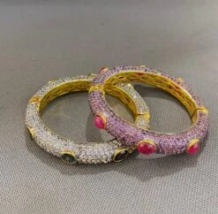 “Capri” Red Ruby & Purple Amethyst Bangle Set In 22k Gold & Silver -Mode Bijouterie Magasin DB3B5C62 9D09 487F AEDF 68BA8E6084F1 master
