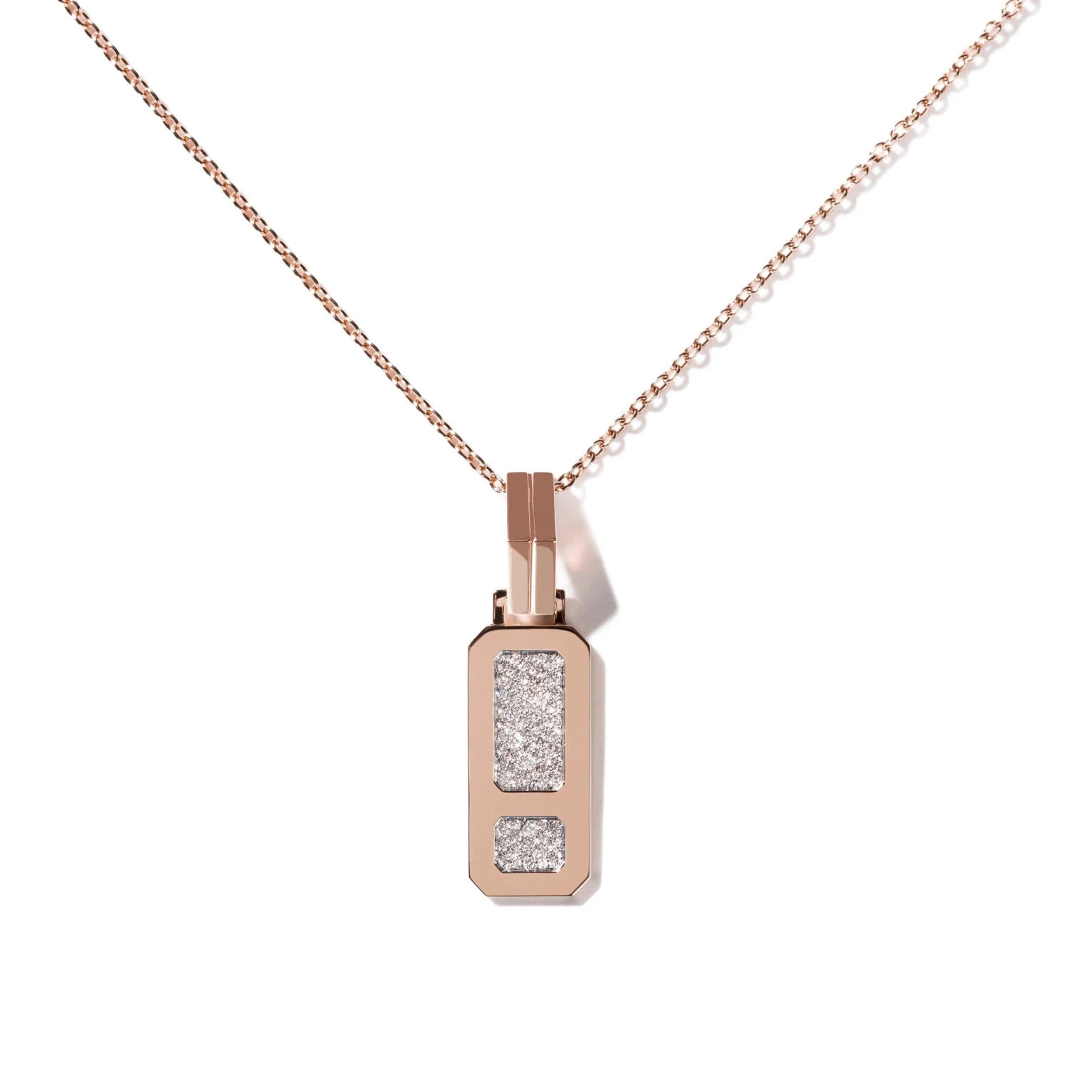 DNA Full Diamond Necklace In 18k Pink Gold 4 DNA Full Diamond Necklace In 18k Pink Gold – Image 2