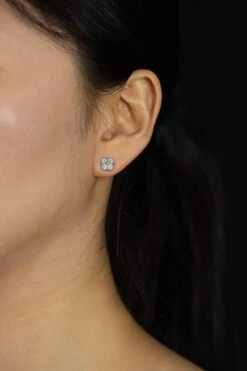 Roman Malakov 0.75 Carats Total Brilliant Round Cut Diamond Clover Stud Earrings -Mode Bijouterie Magasin DEAR1670 1 master
