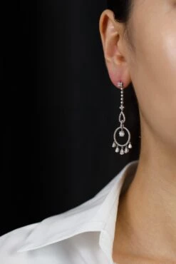 2.38 Carats Total Pear And Round Shape Diamond Open-Work Chandelier Earrings -Mode Bijouterie Magasin DEARHK40 2 2 master