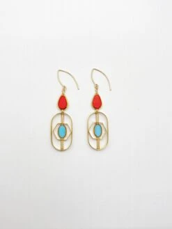 Blue & Redish Orange Vintage German Glass Beads Art Deco 2303 Earrings -Mode Bijouterie Magasin DFBFFFC1 2DA2 4D7F BF89 8F7EE62AF89F master