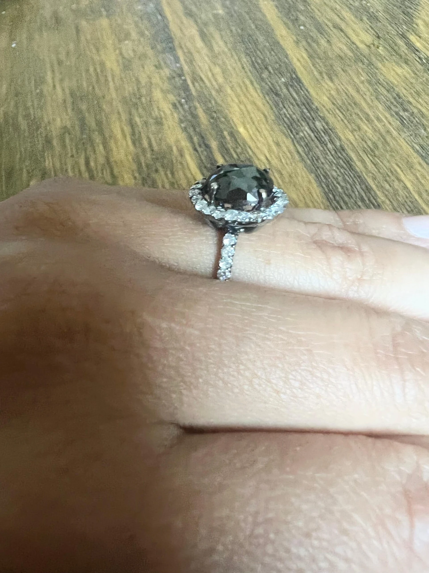 3.23 Carat Black Diamond White Diamond White Gold Engagement Ring 6 3.23 Carat Black Diamond White Diamond White Gold Engagement Ring – Image 4