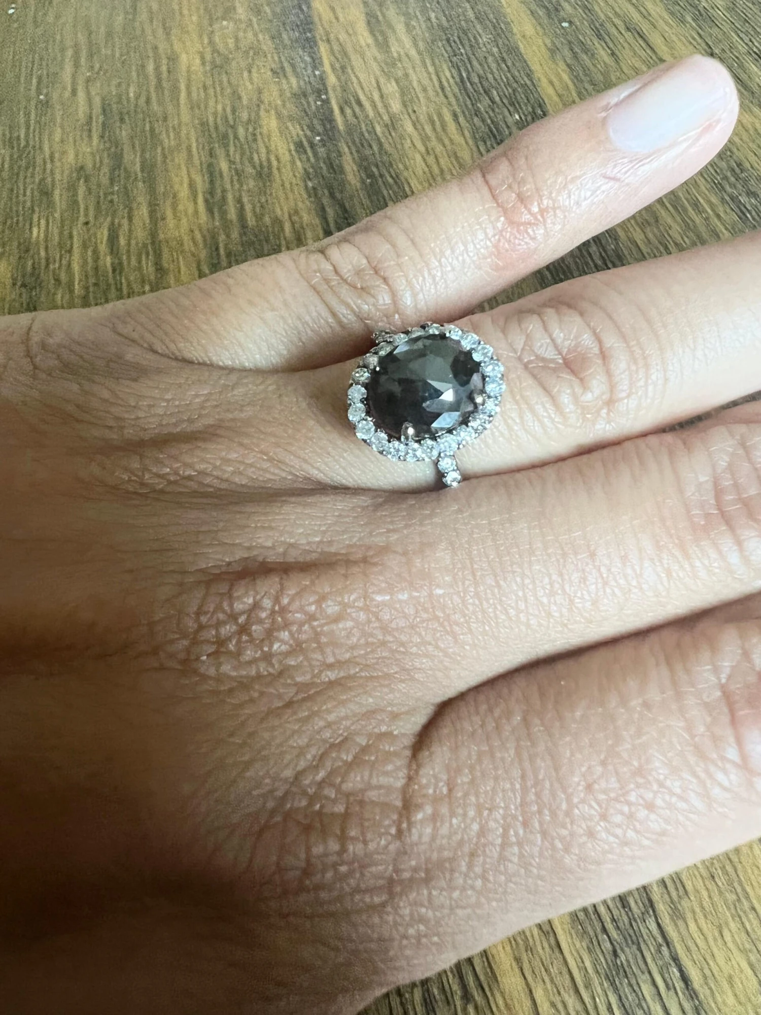 3.23 Carat Black Diamond White Diamond White Gold Engagement Ring 7 3.23 Carat Black Diamond White Diamond White Gold Engagement Ring – Image 5