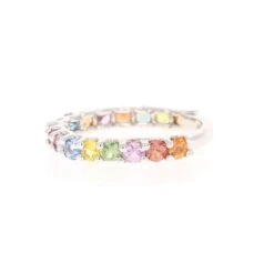 1.68 Carat Multi Color Sapphire White Gold Band 9 1.68 Carat Multi Color Sapphire White Gold Band -Mode Bijouterie Magasin DGSAP39 C master