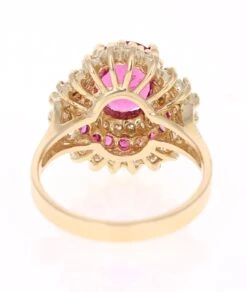 3.03 Carat Tourmaline Sapphire Diamond Yellow Gold Ring 10 3.03 Carat Tourmaline Sapphire Diamond Yellow Gold Ring -Mode Bijouterie Magasin DGTO3 D master