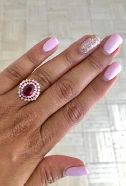 3.03 Carat Tourmaline Sapphire Diamond Yellow Gold Ring 11 3.03 Carat Tourmaline Sapphire Diamond Yellow Gold Ring -Mode Bijouterie Magasin DGTO3 E master