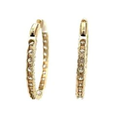 Round Diamond Inside-Out Hoops Earrings 4.33 Carat In 14k Yellow Gold -Mode Bijouterie Magasin DH0990 4 master