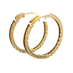 Round Diamond Inside-Out Hoops Earrings 4.33 Carat In 14k Yellow Gold -Mode Bijouterie Magasin DH0990 5 master