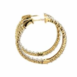 Round Diamond Inside-Out Hoops Earrings 4.33 Carat In 14k Yellow Gold -Mode Bijouterie Magasin DH0990 6 master