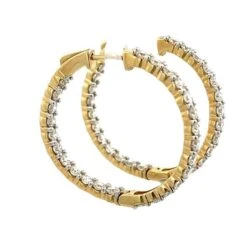 Round Diamond Inside-Out Hoops Earrings 4.33 Carat In 14k Yellow Gold -Mode Bijouterie Magasin DH0990 7 master