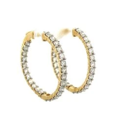 Round Diamond Inside-Out Hoops Earrings 4.33 Carat In 14k Yellow Gold -Mode Bijouterie Magasin DH0990 8 master
