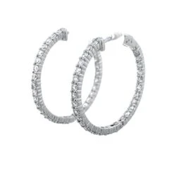 Round Diamond Inside-Out Hoops Earrings 2.57 Carat In 14k White Gold -Mode Bijouterie Magasin DH0993 3 master