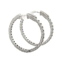 Round Diamond Inside-Out Hoops Earrings 2.57 Carat In 14k White Gold -Mode Bijouterie Magasin DH0993 6 master