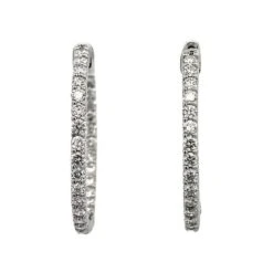 Round Diamond Inside-Out Hoops Earrings 2.57 Carat In 14k White Gold -Mode Bijouterie Magasin DH0993 9 master