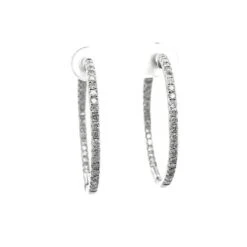 Diamond Inside-Out Hoops Earrings 1.50 Carat In 14k White Gold 14 Diamond Inside-Out Hoops Earrings 1.50 Carat In 14k White Gold -Mode Bijouterie Magasin DH1006 6 master
