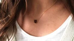 14 Karat Yellow Gold Tourmaline Watermelon Necklace -Mode Bijouterie Magasin DSC01399 master