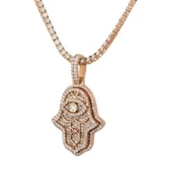 Unknown 2.67 Carat Diamond Pave Hamsa Pendant 14 Karat In Stock -Mode Bijouterie Magasin DSC01406 master