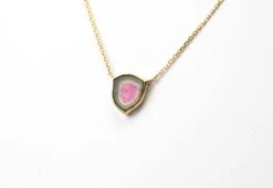 14 Karat Yellow Gold Tourmaline Watermelon Necklace -Mode Bijouterie Magasin DSC01411 master