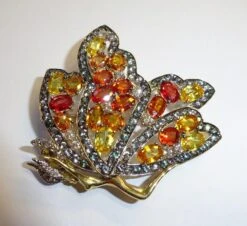 18 Karat YG/WG Diamond And Color Stones Brooch 10 18 Karat YG/WG Diamond And Color Stones Brooch -Mode Bijouterie Magasin DSC01456 master