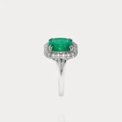 IGI 18K 3.95 Carat Natural Emerald&Diamonds Antique Art Deco Engagement Ring 16 IGI 18K 3.95 Carat Natural Emerald&Diamonds Antique Art Deco Engagement Ring -Mode Bijouterie Magasin DSC0276 master