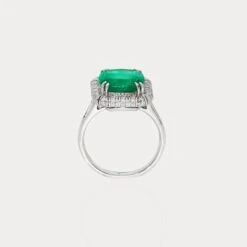 IGI 18K 3.95 Carat Natural Emerald&Diamonds Antique Art Deco Engagement Ring 15 IGI 18K 3.95 Carat Natural Emerald&Diamonds Antique Art Deco Engagement Ring -Mode Bijouterie Magasin DSC0277 master