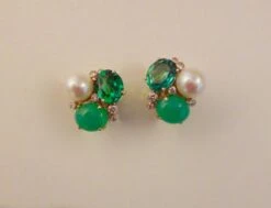 Michael Kneebone Chrysoprase Green Topaz Diamond South Seas Pearl Earrings -Mode Bijouterie Magasin DSC06323 master