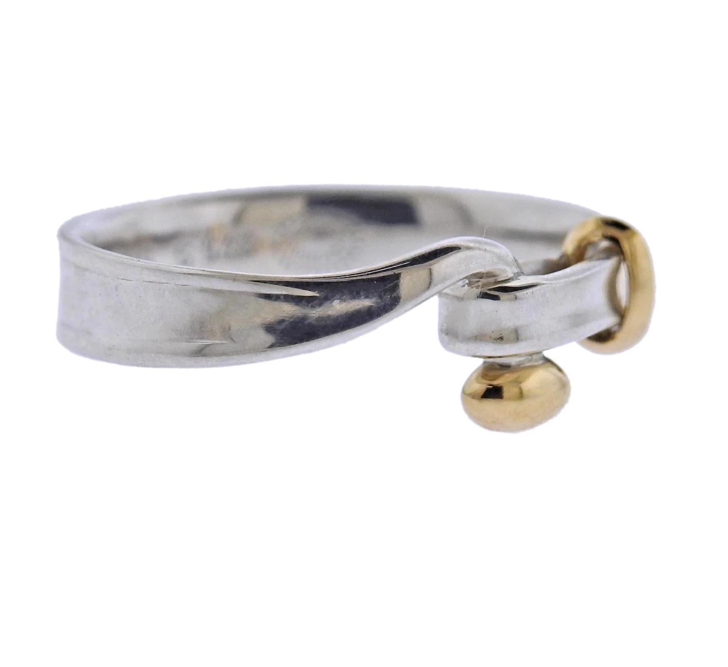 Georg Jensen Torun Hook Gold Silver Ring 204 A 4 Georg Jensen Torun Hook Gold Silver Ring 204 A – Image 2
