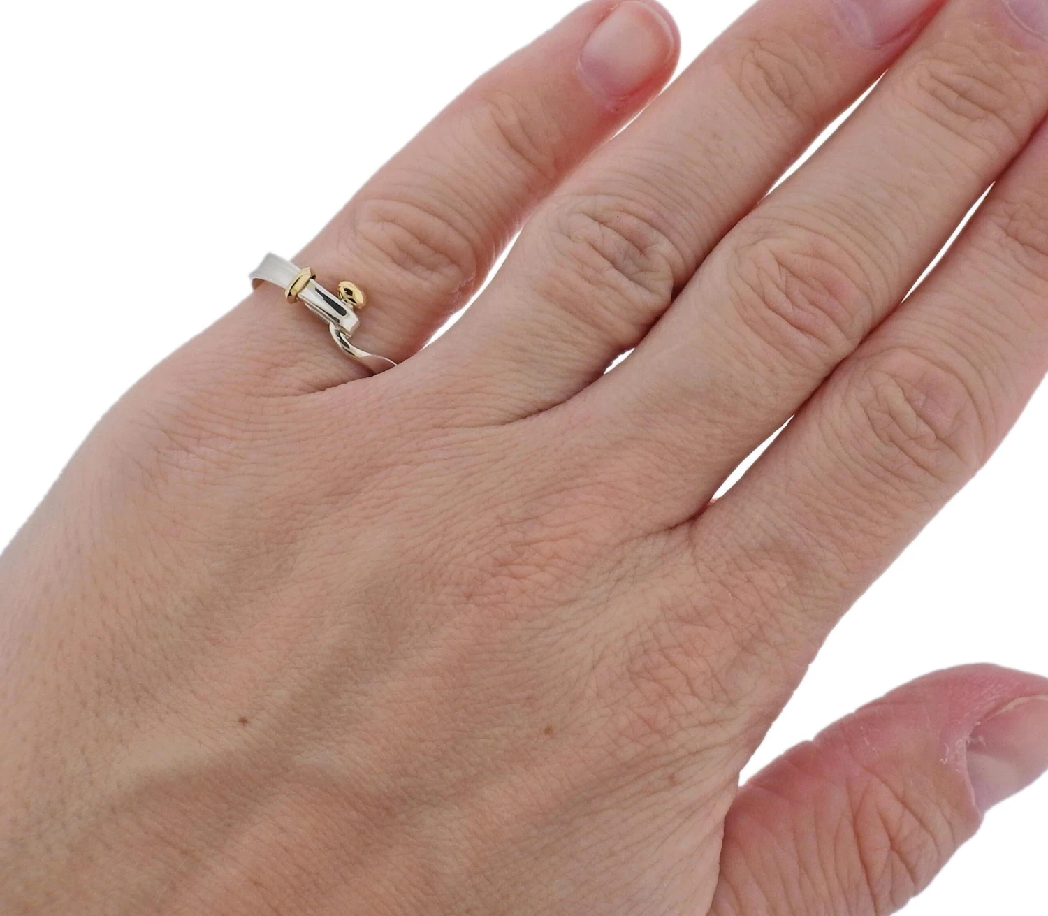 Georg Jensen Torun Hook Gold Silver Ring 204 A 6 Georg Jensen Torun Hook Gold Silver Ring 204 A – Image 4