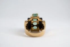 Art Deco Style 5.15 Carat White Diamond Emerald Onyx Yellow Gold Cocktail Ring -Mode Bijouterie Magasin DSC 0054 master