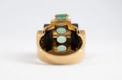 Art Deco Style 5.15 Carat White Diamond Emerald Onyx Yellow Gold Cocktail Ring -Mode Bijouterie Magasin DSC 0055 master