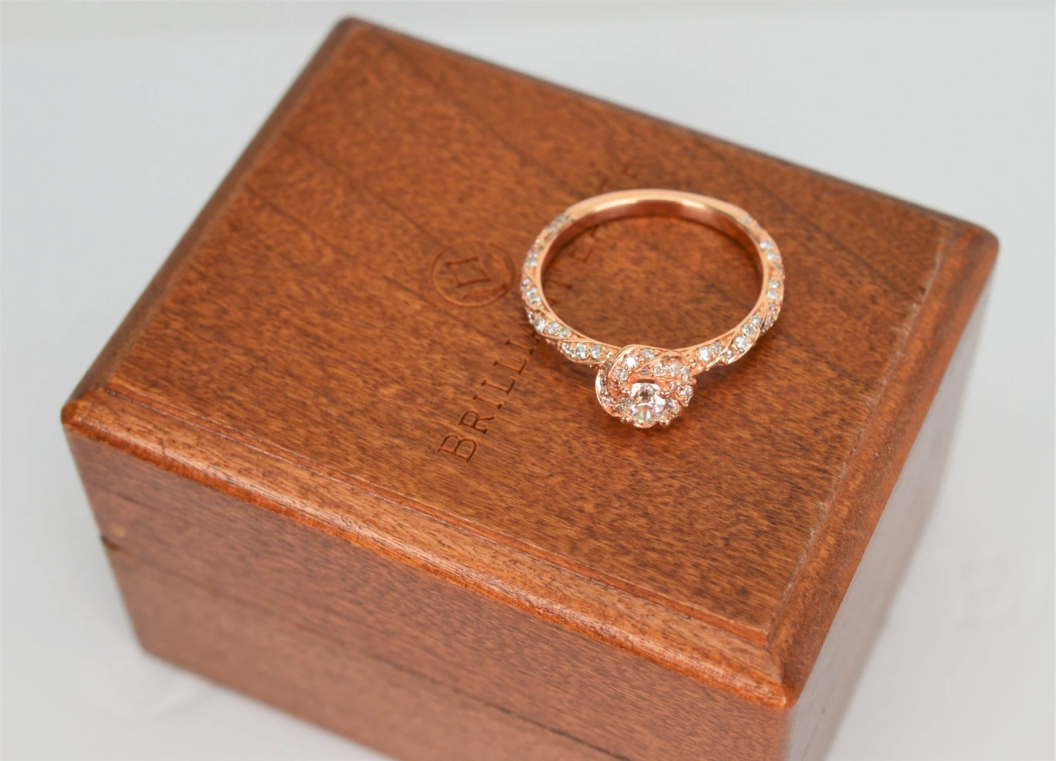 Unknown Brilliant Earth Diamond 14 Karat Rose Gold Engagement Ring W GIA Cert Box Papers 15 Unknown Brilliant Earth Diamond 14 Karat Rose Gold Engagement Ring W GIA Cert Box Papers – Image 13