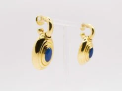 Unknown 18 Kt Yellow Gold And Blue Agate Earrings 17 Unknown 18 Kt Yellow Gold And Blue Agate Earrings -Mode Bijouterie Magasin DSC 0152 master