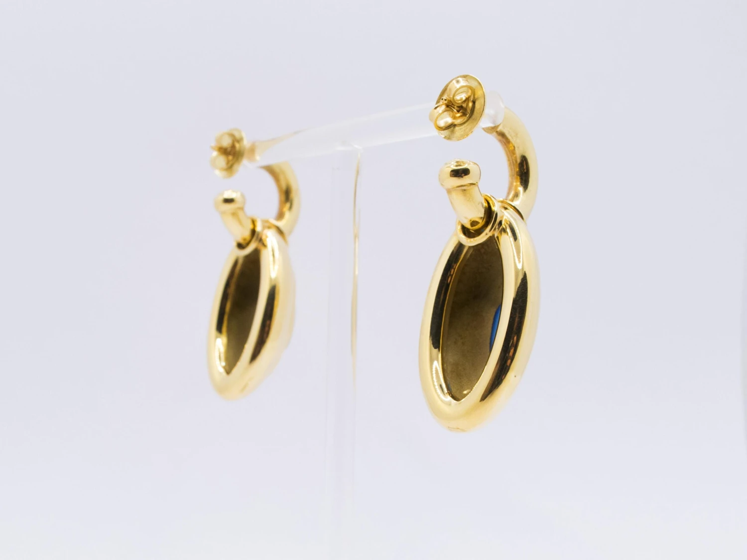 Unknown 18 Kt Yellow Gold And Blue Agate Earrings 5 Unknown 18 Kt Yellow Gold And Blue Agate Earrings – Image 3