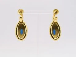 Unknown 18 Kt Yellow Gold And Blue Agate Earrings 14 Unknown 18 Kt Yellow Gold And Blue Agate Earrings -Mode Bijouterie Magasin DSC 0155 master
