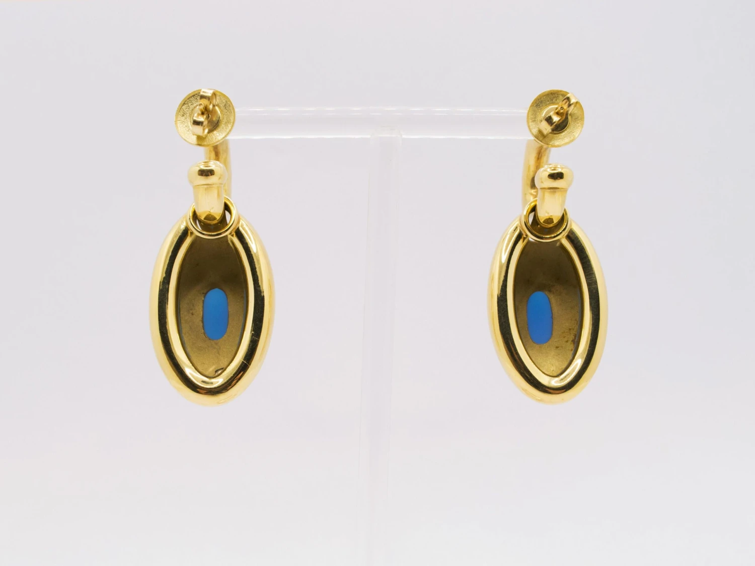 Unknown 18 Kt Yellow Gold And Blue Agate Earrings 6 Unknown 18 Kt Yellow Gold And Blue Agate Earrings – Image 4