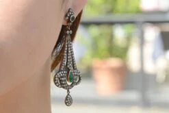 Unknown Victorian Revival Diamond And Emerald Chandelier Earrings -Mode Bijouterie Magasin DSC 0288 master