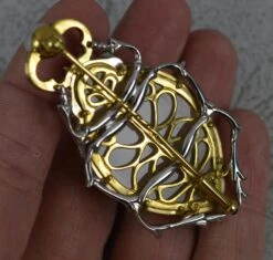 Unknown Incredible 18ct Gold Agate Sapphire Emerald Pearl Diamond Beetle Brooch 44.7g -Mode Bijouterie Magasin DSC 0913 master