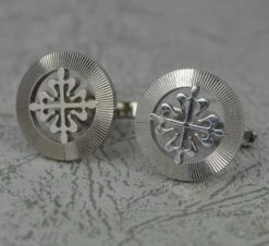 Patek Phillipe Calatrava 18 Carat White Gold Pair Of Cufflinks -Mode Bijouterie Magasin DSC 0932 master