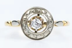 Unknown Antique 18-carat Yellow Gold Ring Decorated With Zirconium Oxide 13 Unknown Antique 18-carat Yellow Gold Ring Decorated With Zirconium Oxide -Mode Bijouterie Magasin DSC 1587 master