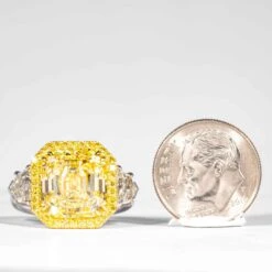 Shreve, Crump & Low GIA Certified 8.02 Carat Fancy Yellow Asscher Diamond Ring -Mode Bijouterie Magasin Dime 6 master