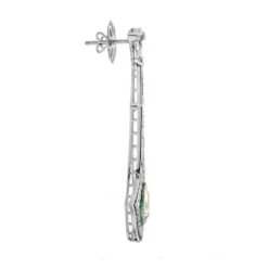 Unknown GIA Pear Shape Diamond Emerald Sapphire Art Deco Style Earrings In 18K Gold -Mode Bijouterie Magasin E1993 D KM E9 S9 D2 2 master