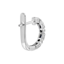 Unknown Alternate Baguette Blue Sapphire And Round Diamond Earrings In 14K White Gold 9 Unknown Alternate Baguette Blue Sapphire And Round Diamond Earrings In 14K White Gold -Mode Bijouterie Magasin E2061 D S 3 master