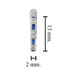 Unknown Alternate Baguette Blue Sapphire And Round Diamond Earrings In 14K White Gold 10 Unknown Alternate Baguette Blue Sapphire And Round Diamond Earrings In 14K White Gold -Mode Bijouterie Magasin E2061 D S 4 master