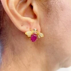 “Orient” Ruby Earrings With White Topaz & Blue Sapphire Set In 22k Gold 18 “Orient” Ruby Earrings With White Topaz & Blue Sapphire Set In 22k Gold -Mode Bijouterie Magasin E4FF3F6E 8E9C 49F5 896E BAA348EBFD41 master