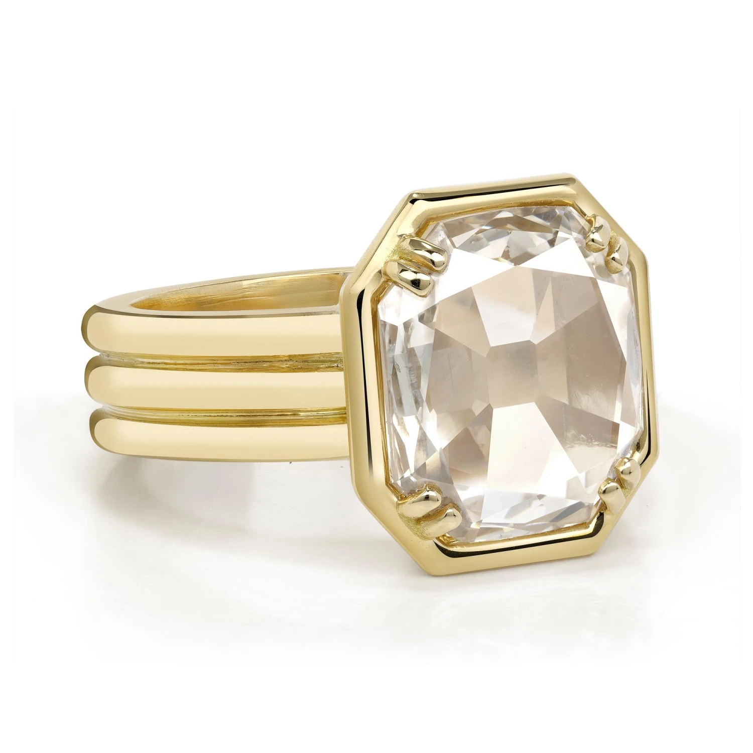 Handcrafted Eleni Vintage Rose Corner Cut Diamond Ring By Single Stone 4 Handcrafted Eleni Vintage Rose Corner Cut Diamond Ring By Single Stone – Image 2