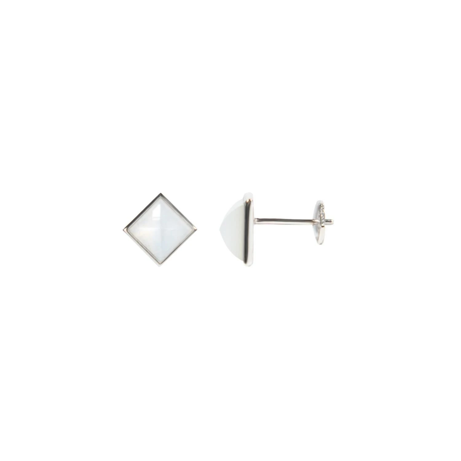 MOONSTONE White Gold Earrings 4 MOONSTONE White Gold Earrings – Image 2