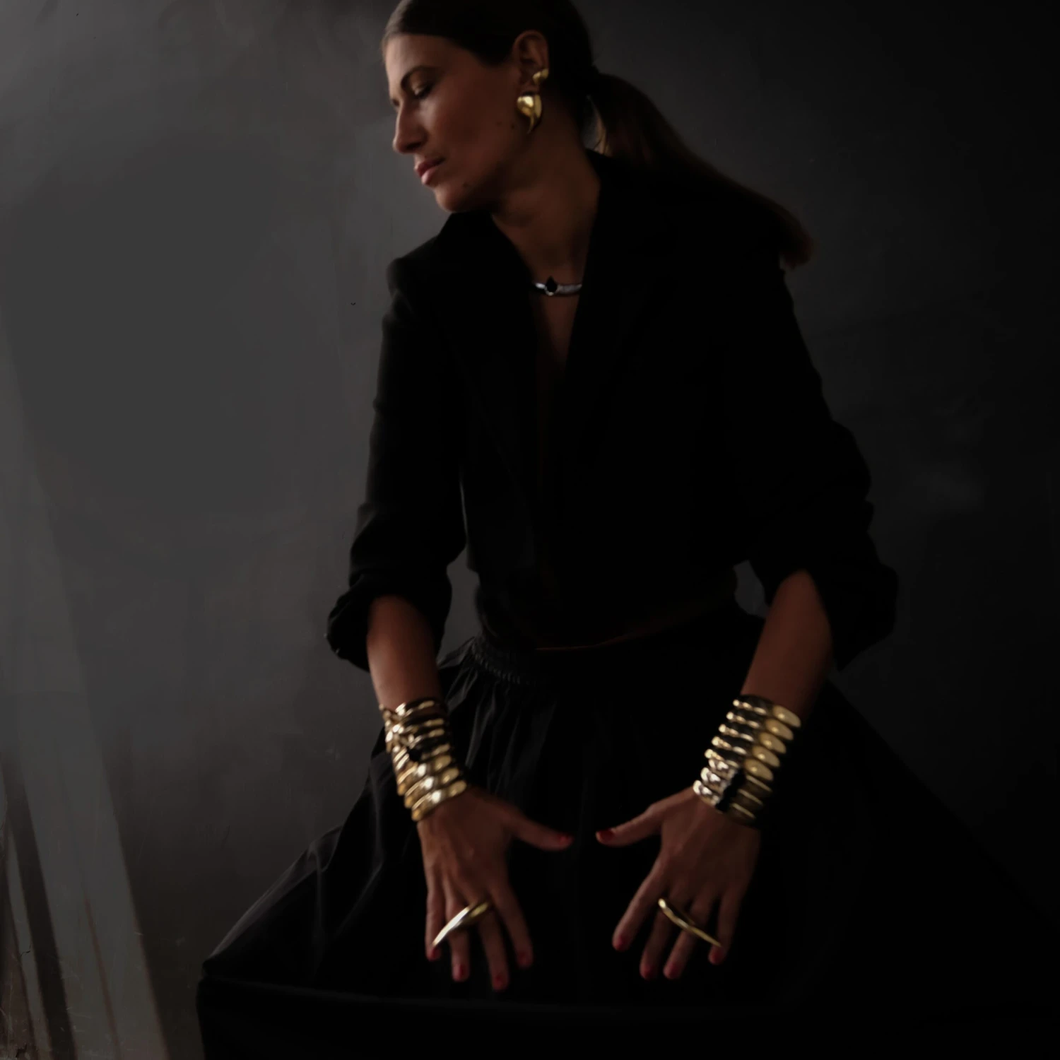 Sterling Silver Sculptural Embracer Cuff Bracelet - Large 8 Sterling Silver Sculptural Embracer Cuff Bracelet - Large – Image 6